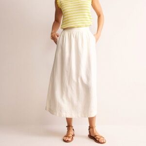 Boden Florence Linen Midi Skirt